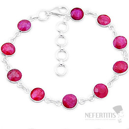 Indischer Rubin (modifiziert) Armband Silber Ag 925 43457