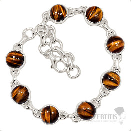 Tigerauge Armband Silber Ag 925 B286
