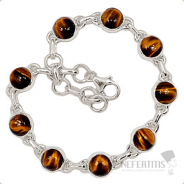 Tigerauge Armband Silber Ag 925 B298