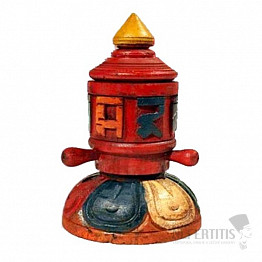 Tibetský modlitebné mlynček drevený kolorovaný