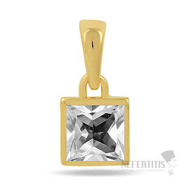 Stříbrný přívěsek pozlacený s bílým topazem CB-P707G-WT