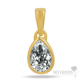 Gold-plated silver pendant with white topaz CB-P710G-WT