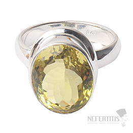 Topaz žlutý Lemon prsten stříbro Ag 925 R182