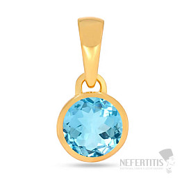 Gold-plated silver pendant with blue topaz CB-P708G-BT