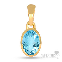 Strieborný prívesok pozlátený s bielym topazom CB-P709G-WT