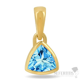 Strieborný prívesok pozlátený s modrým topazom CB-P717G-BT