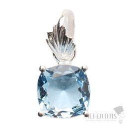 Topaz modrý broušený přívěsek stříbro Ag 925 P806