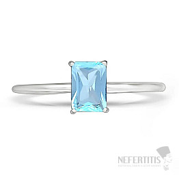 Topaz modry broušený prsten stříbro Ag 925 RBC304