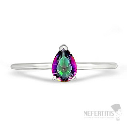 Topaz mystický brúsený prsteň striebro Ag 925 RBC301