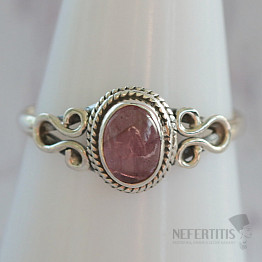 Tourmaline pink polished silver ring Ag 925 46258