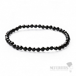 Schwarzes Skoryl-Armband aus Turmalin, extra geschliffene Perlen in AA-Qualität