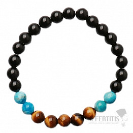 Tigerauge, Apatit und Obsidian Herrenarmband RB Design 36