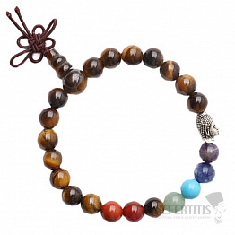 Tiger Eye Buddha hatte ein Buddha-Kopf-Chakra-Armband