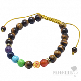 Tigerauge-Chakra-Armband mit Shamballa-Verschluss