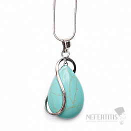 Tyrkenite green drop design pendant with chain