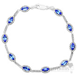 Tanzanite cut bracelet silver Ag 925 BTZB1065