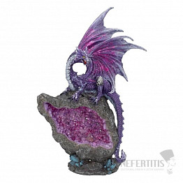 Leuchtende Amethyst-Drachenwächter-Statuette