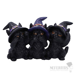 Statuette von drei weisen schwarzen Katzen