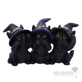 Statuette of three Wise Black Cats