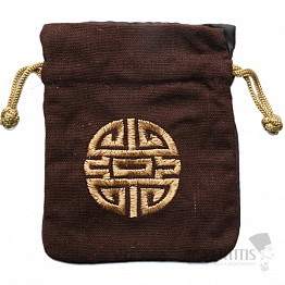 Dark brown burlap bag 12.5x14 cm