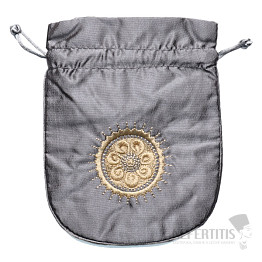 Gray satin bag 12.5x15 cm