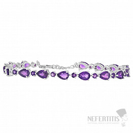 Silberarmband mit afrikanischen Amethysten Ag 925 014081 AFAM