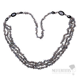 Labradorit-Halskette mit Spinell geschliffen