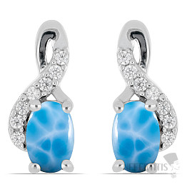 Larimar náušnice striebro Ag 925 012172 LAR