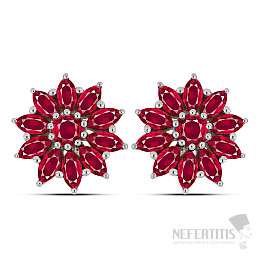 Náušnice strieborné s brúsenými rubínmi Ag 925 012889 RB