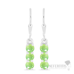 Silver earrings with cabochons of prehnite Ag 925 014969 PREH