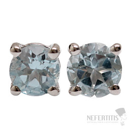 Silver earrings with cut Blue Sky topazes Ag 925 040418 BT