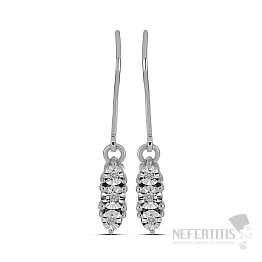 Náušnice strieborné s brúsenými diamantmi Ag 925 058820 DIA