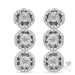 Náušnice strieborné s brúsenými diamantmi Ag 925 058822 DIA