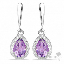 Silberohrringe mit geschliffenen brasilianischen Amethysten Ag 925 09813 BRAME