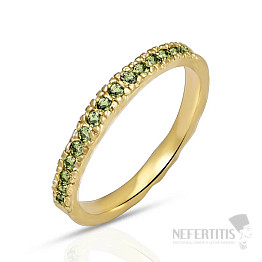 Gold-plated silver ring with cut moldavites MDS2