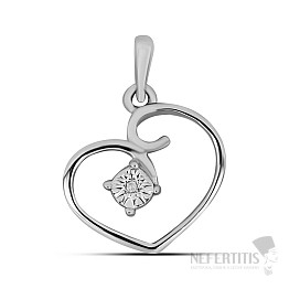 Prívesok strieborný s brúseným diamantom Ag 925 017293 DIA