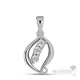 Silver pendant with cut diamond Ag 925 017310 DIA