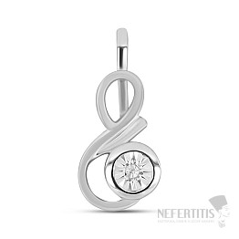 Prívesok strieborný s brúseným diamantom Ag 925 017315 DIA