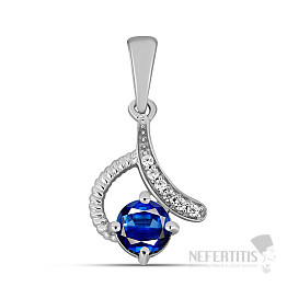 Silberanhänger mit geschliffenem blauem Kyanit und Zirkonen Ag 925 026632 BK