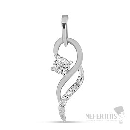 Prívesok strieborný s brúseným diamantom Ag 925 027177 DIA
