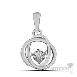 Prívesok strieborný s brúseným tancujúcim diamantom Ag 925 037330 DIA