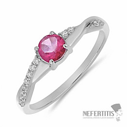 Silberring mit rosa Topas und Zirkonen Ag 925 012722 PT