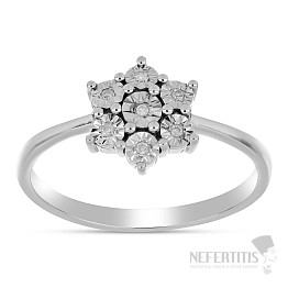 Silberring mit geschliffenem Diamanten Ag 925 016136 DIA