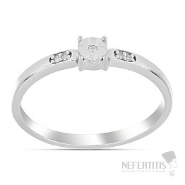 Prsteň strieborný s brúseným diamantom Ag 925 016282 DIA