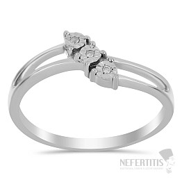 Prsteň strieborný s brúseným diamantom Ag 925 017333 DIA