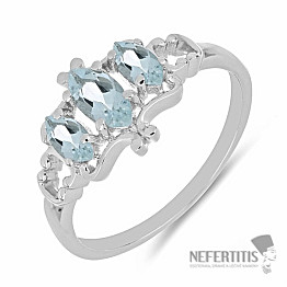 Silberring mit geschliffenen Aquamarinen Ag 925 0023319 AQ