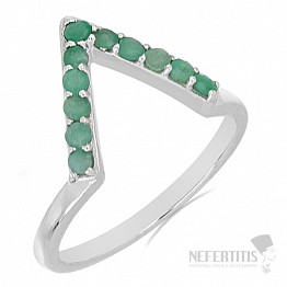Prsten stříbrný s broušenými smaragdy Ag 925 034710 EM