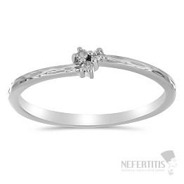 Prsteň strieborný s brúseným diamantom Ag 925 050206 DIA