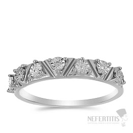 Prsteň strieborný s brúseným diamantom Ag 925 058795 DIA