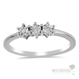 Prsteň strieborný s brúseným diamantom Ag 925 058804 DIA